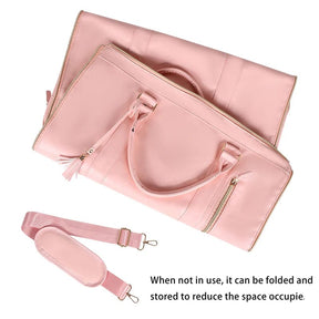 Suit Storage Bag Travel Women PU Folding Travel Bag Large Capacity Hand Luggage Bag Multi Function Waterproof Travel Organizer