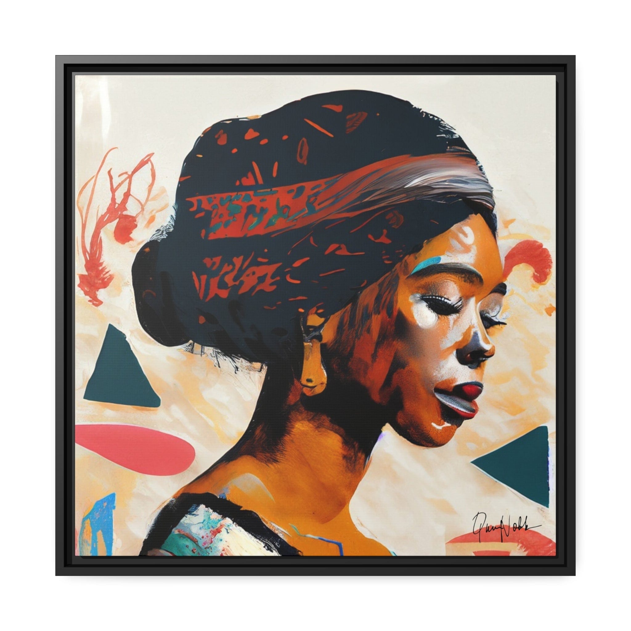 African Queen Canvas Wall Art with Frame - Queennoble