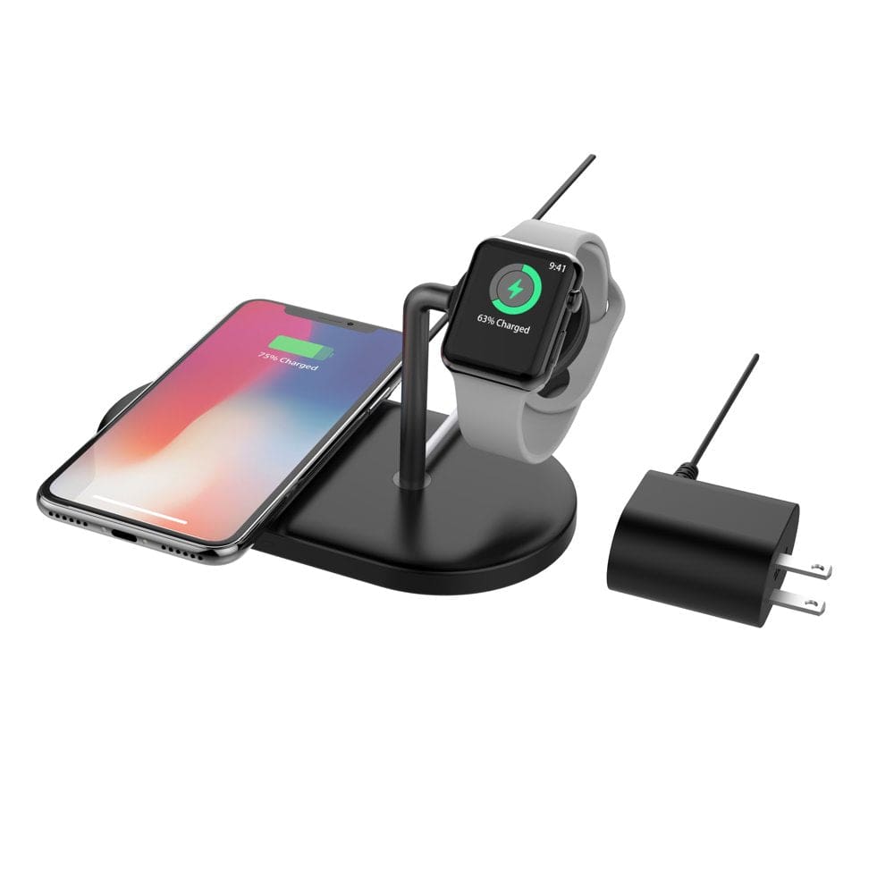 2-In-1 Wireless Charging Pad and Apple Watch Charging Holder for Apple Watch Series, Wireless Charging Pad for Qi-Enabled Device